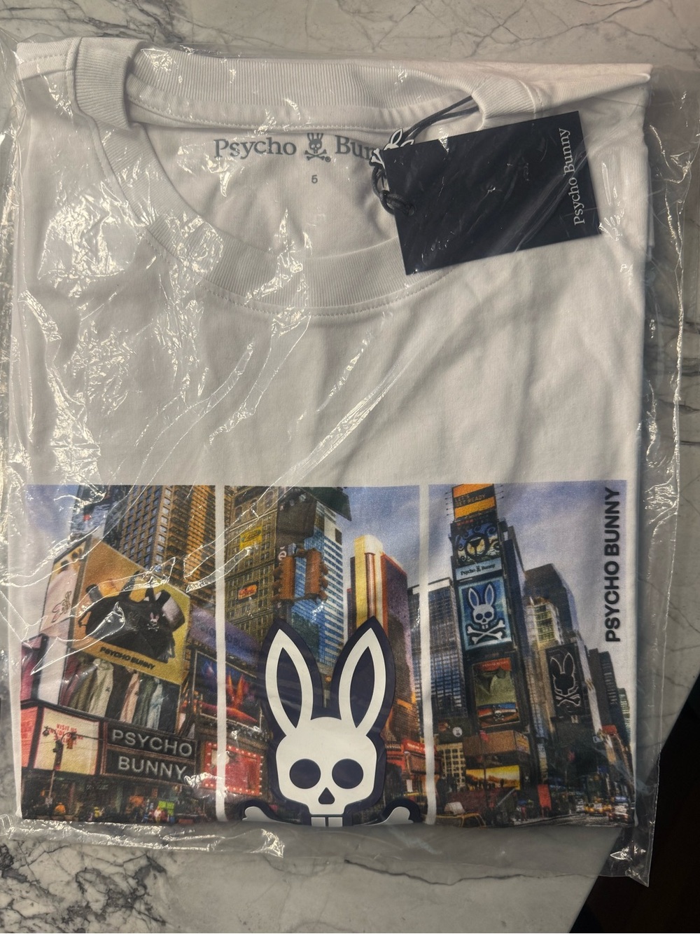 Psycho Bunny White Graphic Logo Tee